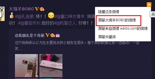 微博中将好友动态屏蔽具体操作步骤