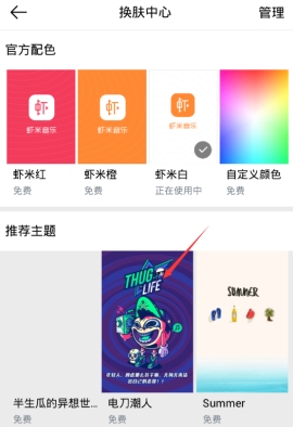 虾米音乐可以自定义皮肤吗