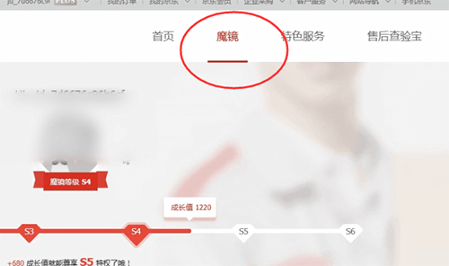 京东中查看魔镜等级具体操作步骤