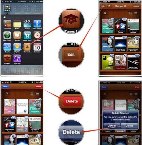iTunes u删除已下载课程操作步骤