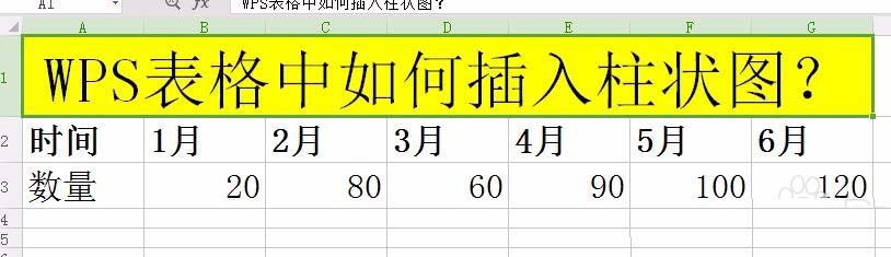 WPS表格中插入柱形图具体操作流程