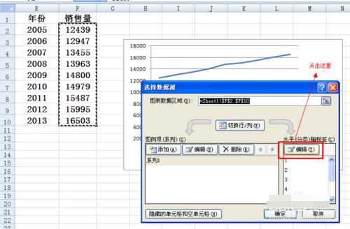 在Excel折线图里设置横坐标的简单操作