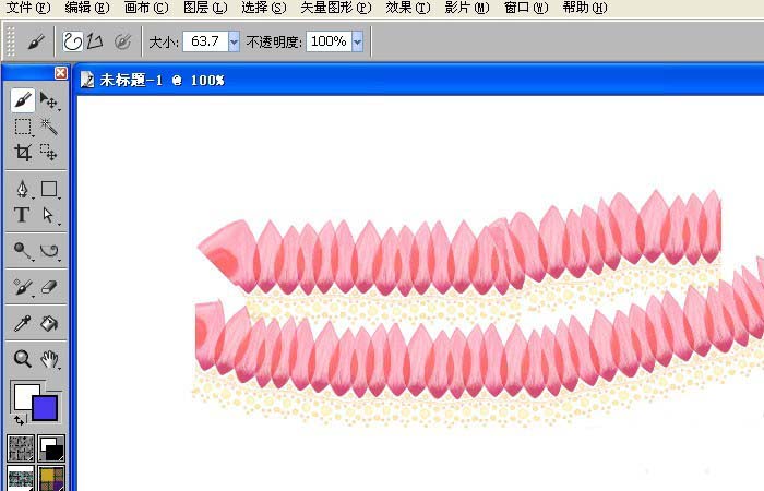 painter中使用钢笔式花瓣效果具体操作方法