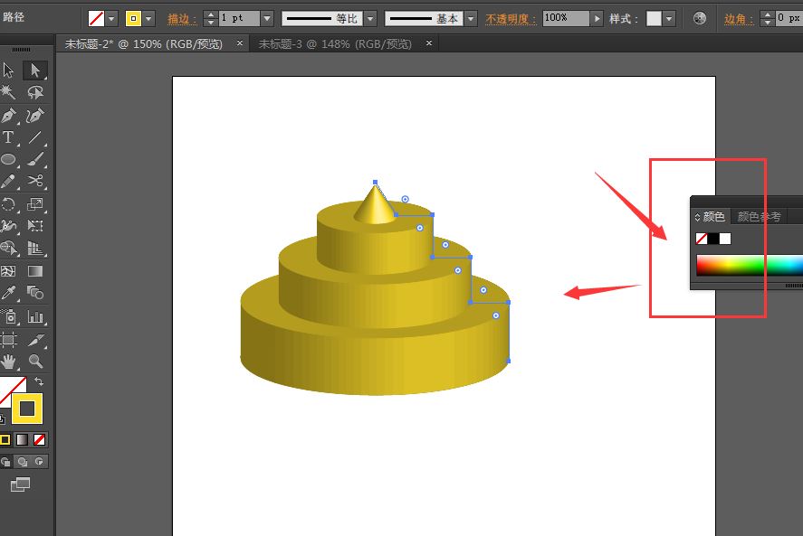 Adobe illustrator怎么制作3D圆柱模型