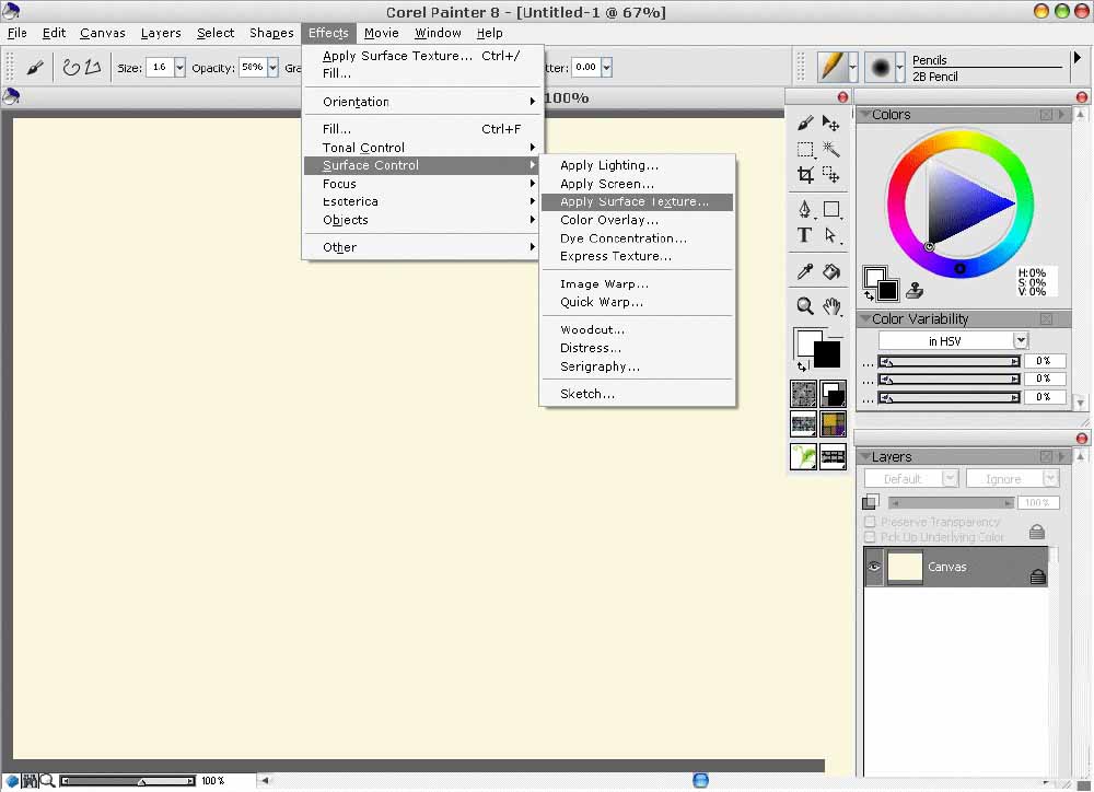使用painter8绘画出水彩效果向日葵具体操作方法