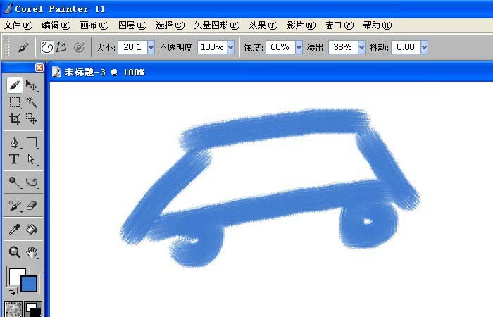 painter中使用丙烯画笔绘画水彩画具体操作方法