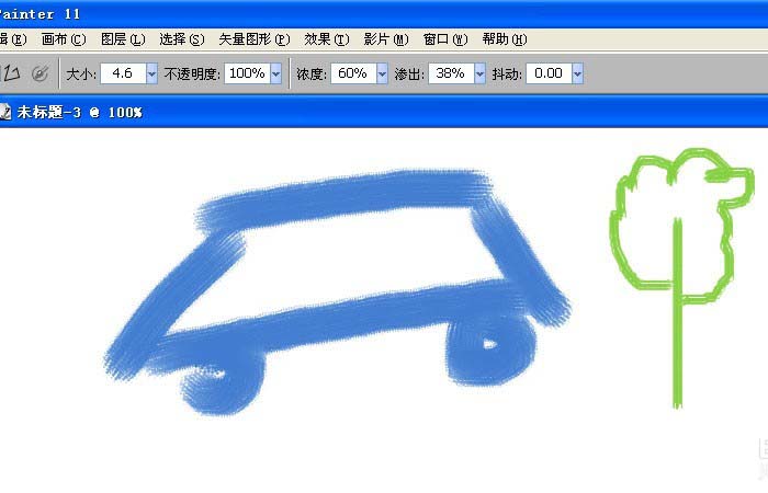painter中使用丙烯画笔绘画水彩画具体操作方法