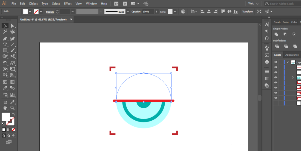 ai设计眼球扫描矢量图标的具体操作方法