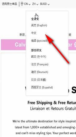 SHOPBOP如何设置中文 具体操作流程