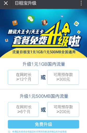 腾讯王卡怎么升级1元1G流量? 腾讯王卡升级1元1G流量方法是什么?