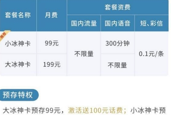 联通大小冰神卡对比分析 联通冰神卡值得办理吗