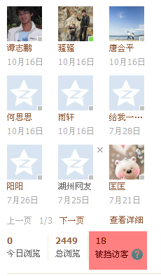 QQ空间的被挡访客是什么意思?