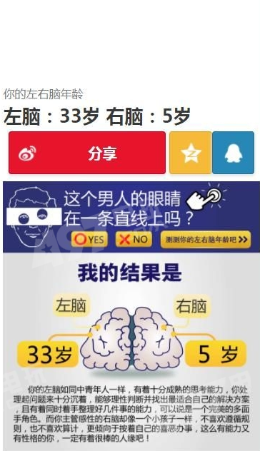 男人眼睛在一条直线答案是什么 这个男人的眼睛在一条直线上吗答案