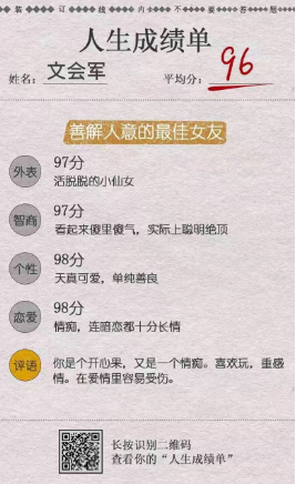 微信朋友圈人生成绩单怎么弄的