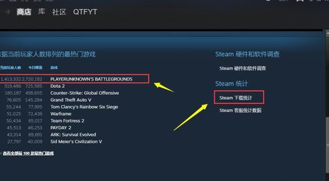 steam里查看排行榜的具体操作流程