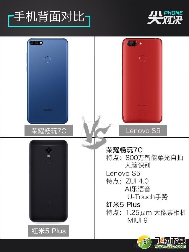 联想S5、荣耀畅玩7C、红米5 Plus哪个好_联想S5、荣耀畅玩7C、红米5 Plus性能评测对比