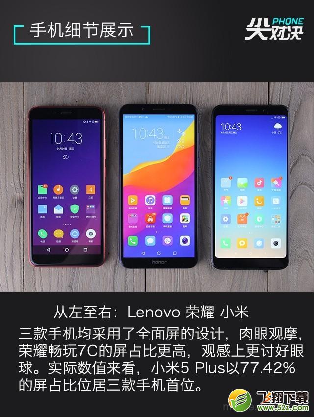 联想S5、荣耀畅玩7C、红米5 Plus哪个好_联想S5、荣耀畅玩7C、红米5 Plus性能评测对比
