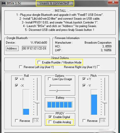 PS3手柄无线接入电脑使用详细图文
