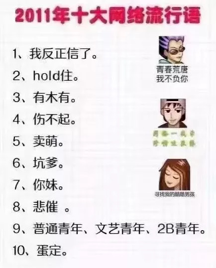 2010-2018年十大网络流行语合集 十大网络流行语分享