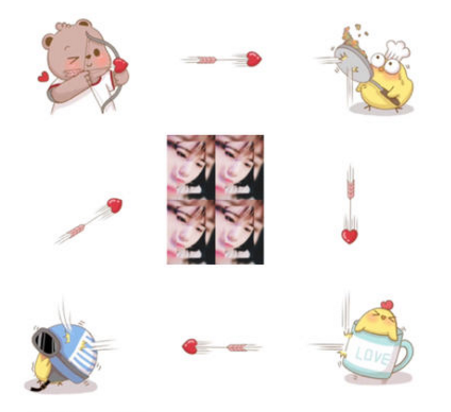 七夕九宫格小熊射爱心表白图片有哪些 微信朋友圈丘比特射爱心表白图教程