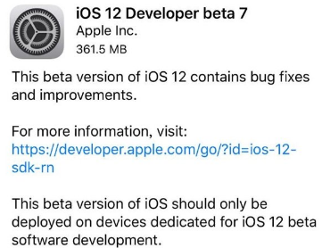 iOS12Beta7更新怎么没有了？官方撤回原因介绍