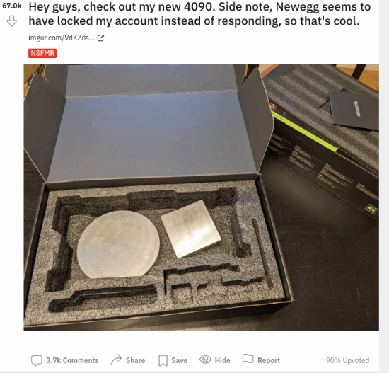 买RTX 4090到货后竟是铁块！后续来了