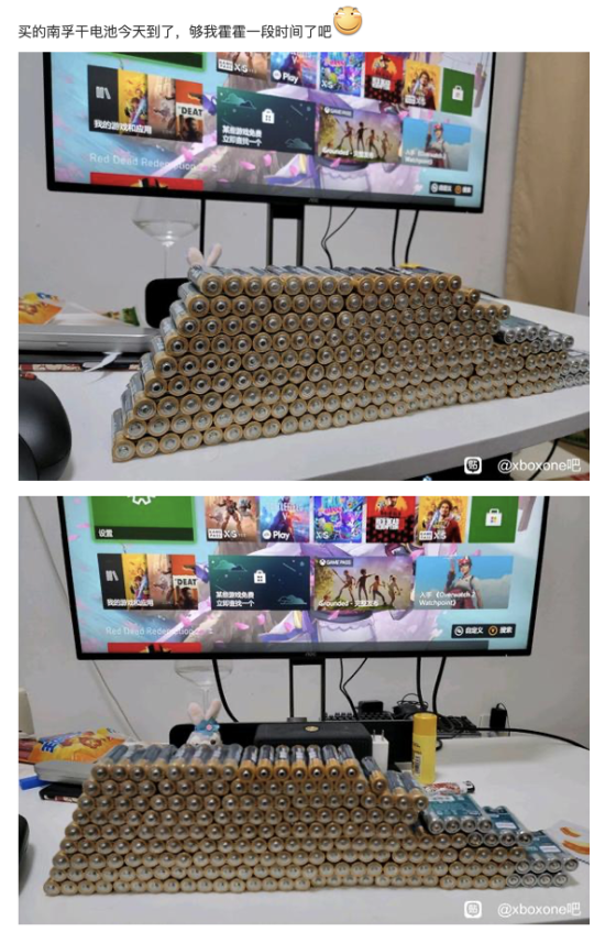 玩家为Xbox手柄屯了几百节电池 网友：这环保吗？