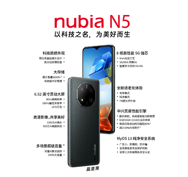 1499元起 努比亚N5发布：6nm国产芯