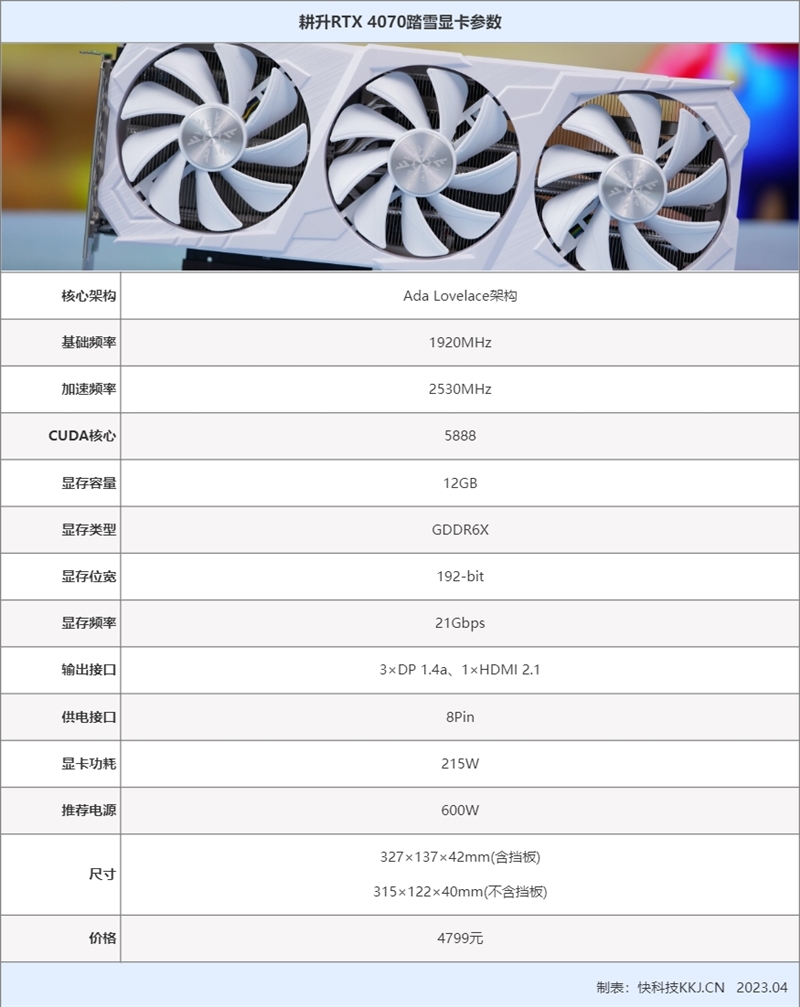 纤薄身材也能满血发挥！耕升RTX 4070踏雪显卡评测