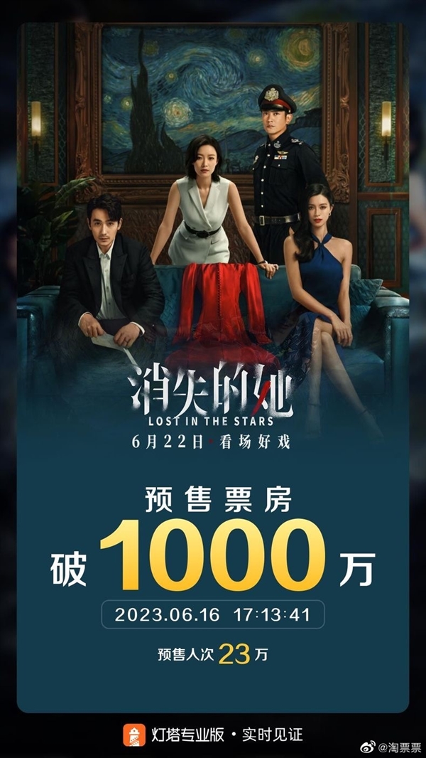 《消失的她》预售票房破千万：陈思诚监制 倪妮主演