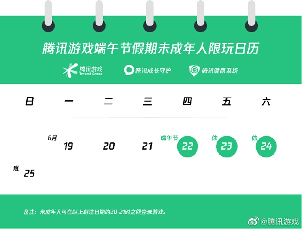 腾讯、网易公布端午未成年人限玩时间：高考准大学生仍被限