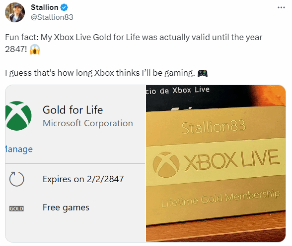微软宣布砍掉Xbox金会员:硬核玩家晒出824年会员资格