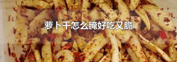萝卜干怎么腌好吃又脆