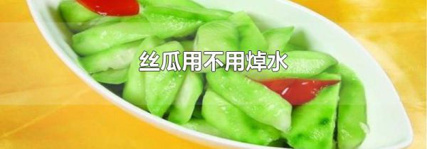 丝瓜用不用焯水