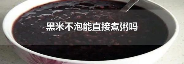 黑米不泡能直接煮粥吗
