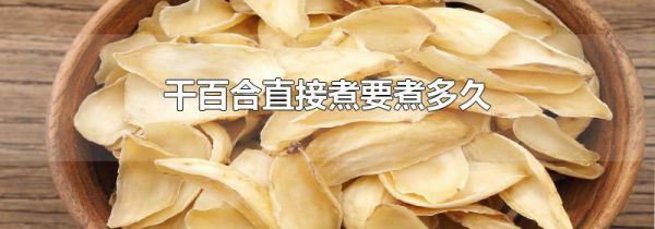 干百合直接煮要煮多久