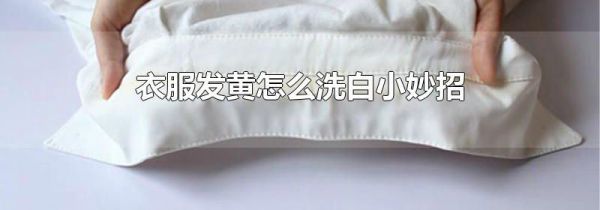 衣服发黄怎么洗白小妙招