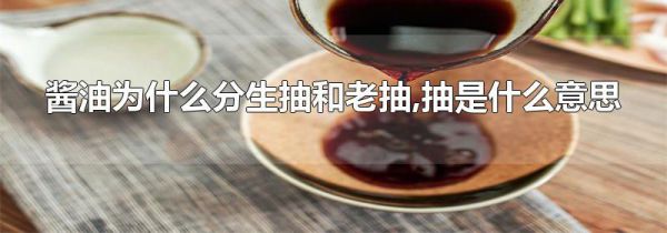 酱油为什么分生抽和老抽,抽是什么意思