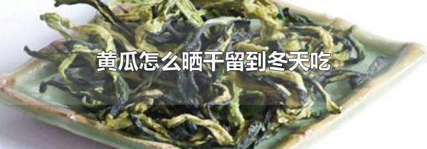 黄瓜怎么晒干留到冬天吃