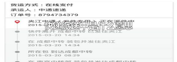 快递派送中是什么意思