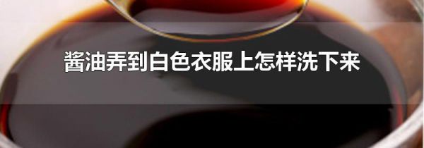 酱油弄到白色衣服上怎样洗下来