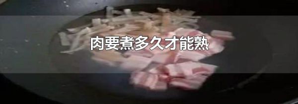 肉要煮多久才能熟