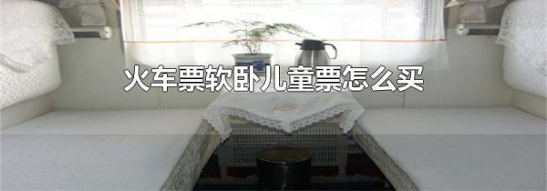 火车票软卧儿童票怎么买