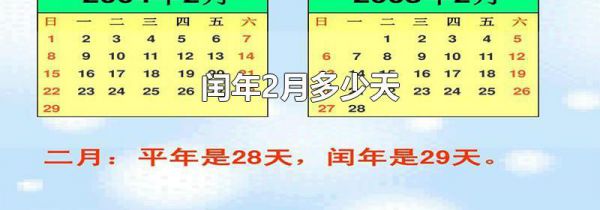 闰年2月多少天