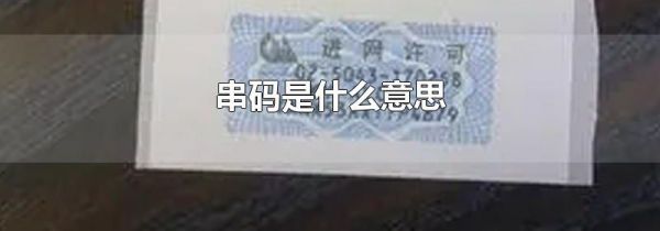 串码是什么意思