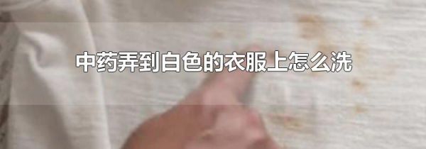 中药弄到白色的衣服上怎么洗