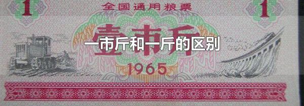 一市斤和一斤的区别