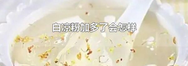 白凉粉加多了会怎样