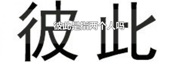 彼此是指两个人吗