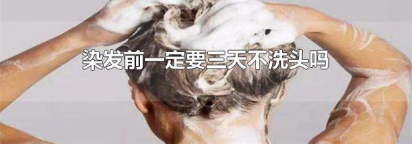 染发前一定要三天不洗头吗
